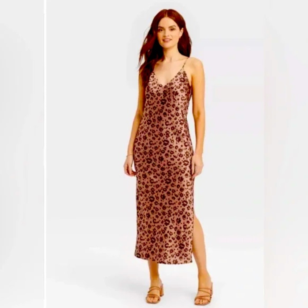 A New Day Leopard Slip Dress, Size XS